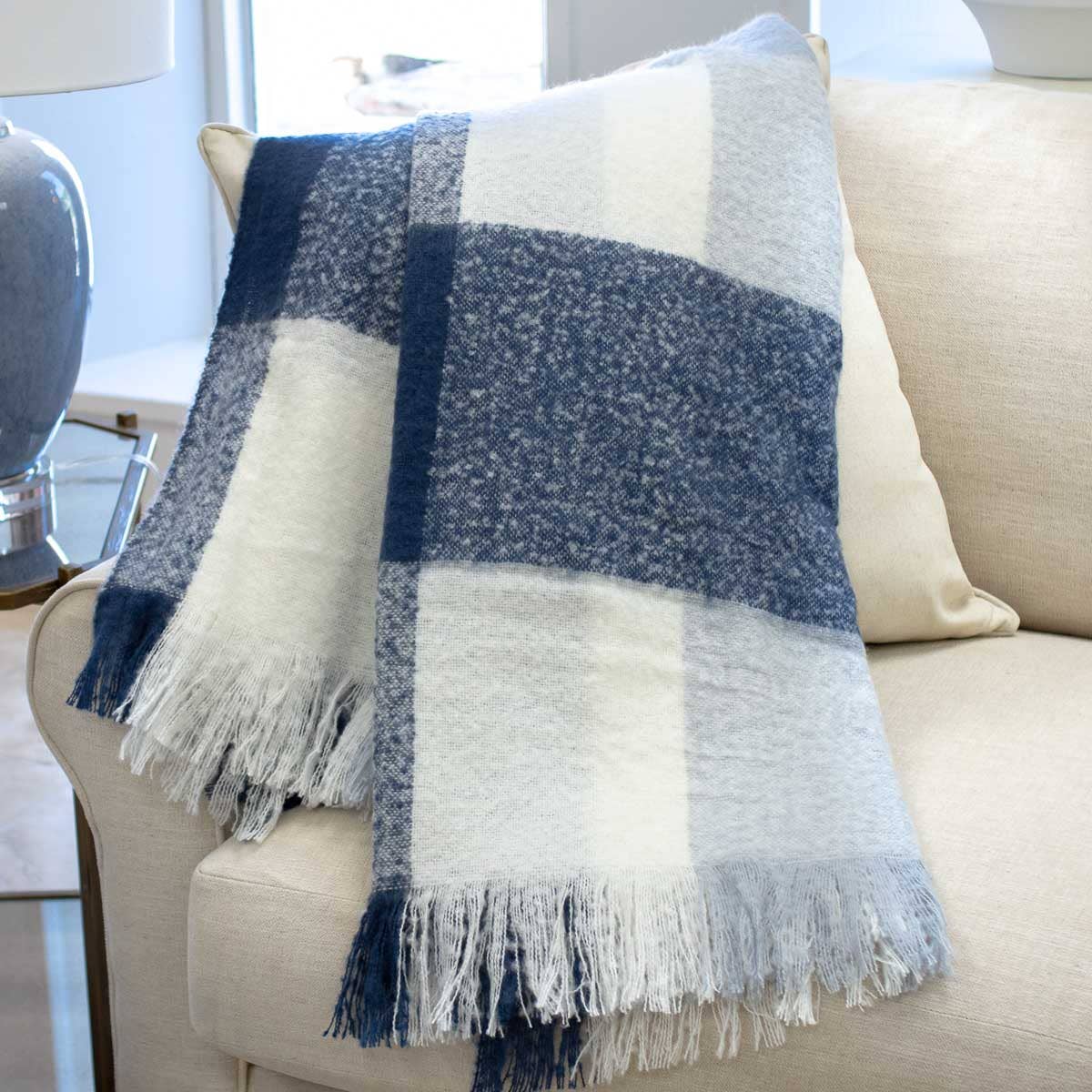Crestland Throw - Navy/White - 50"x60"