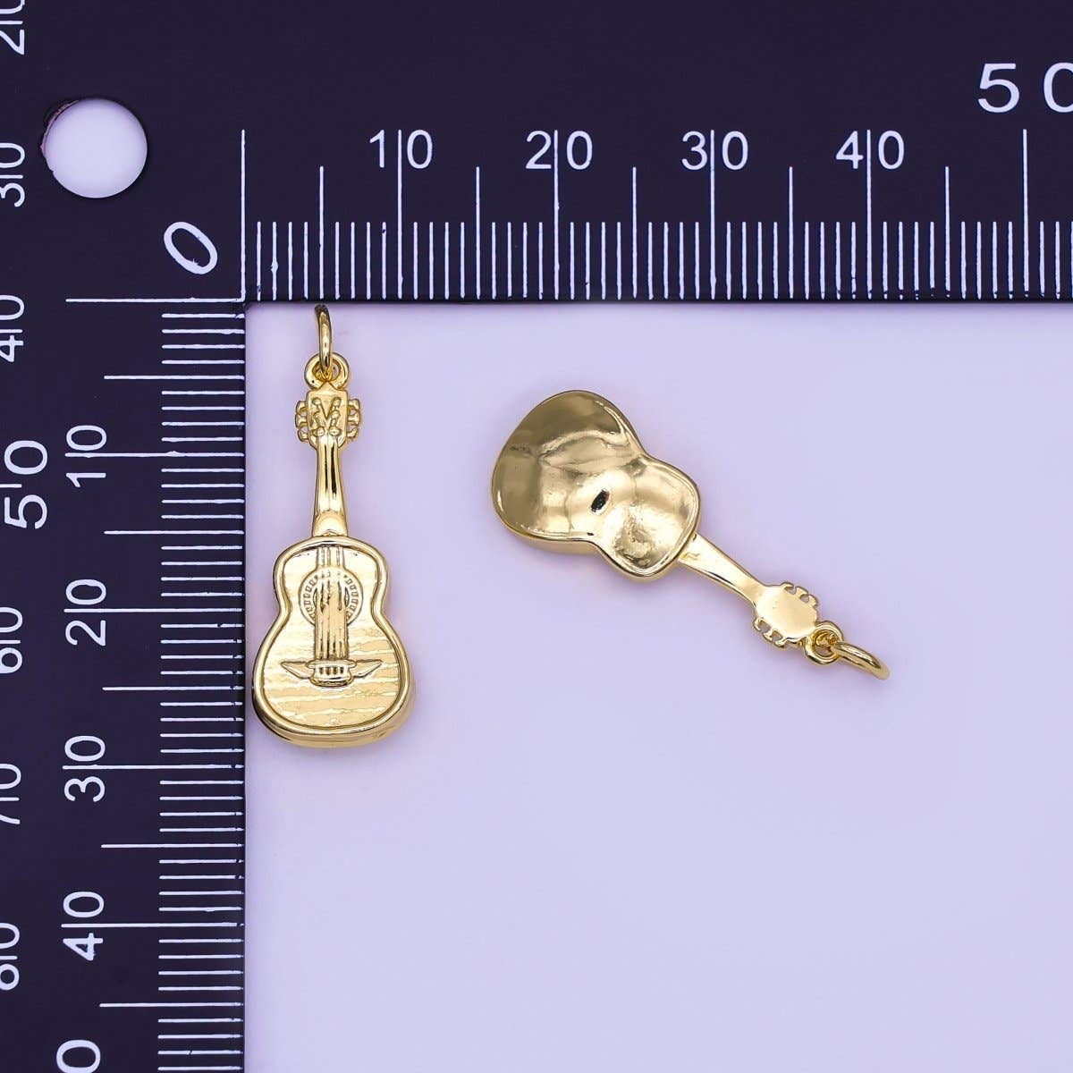 24K Gold Filled Guitar Musical Instrument Multidimensional 3D Charm | N122