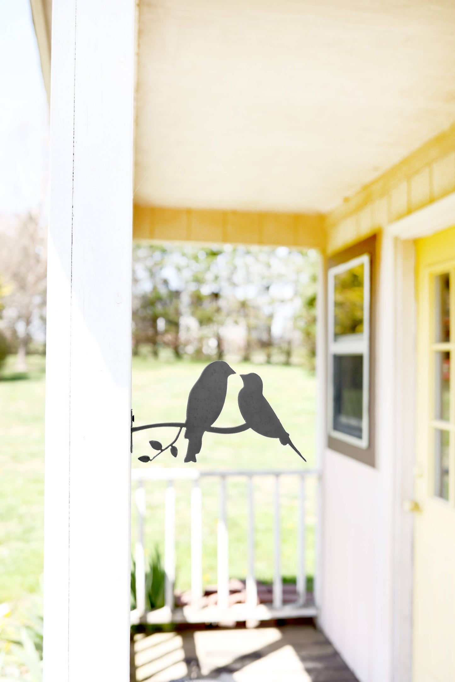 Metal Love Birds Post Decoration
