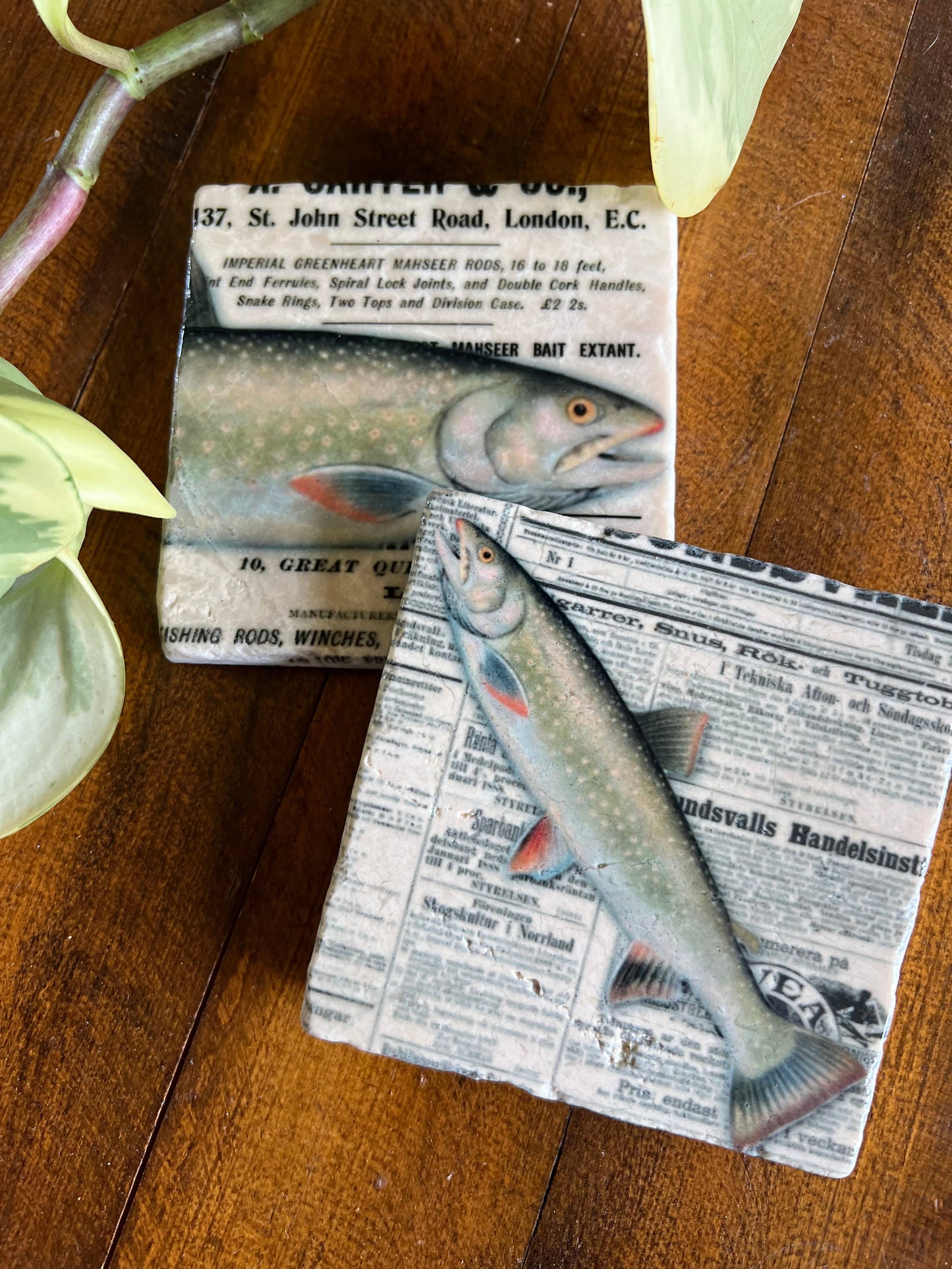 Fisherman Stone Coasters - Set of 4