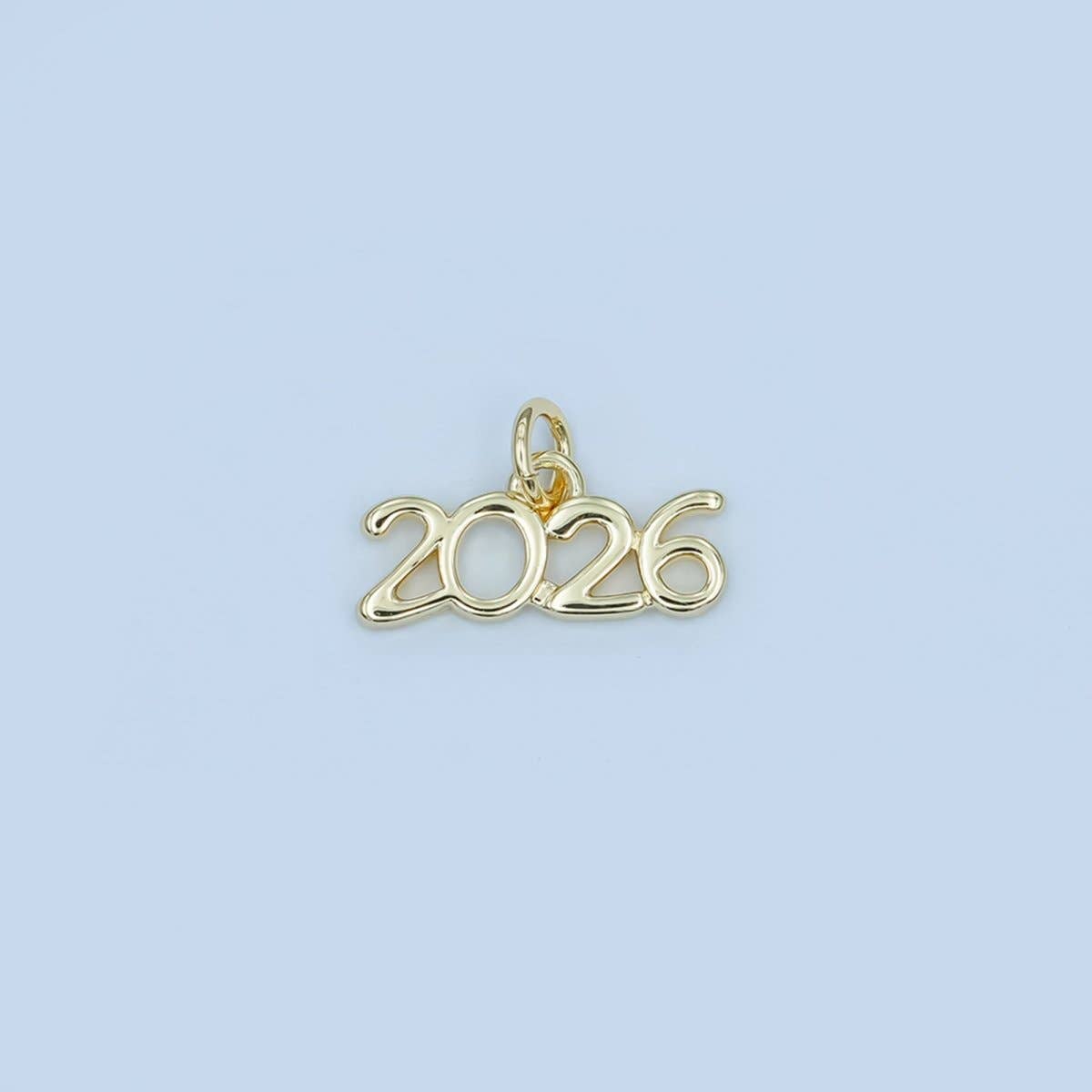 24K Gold Filled "2026" Year Script Minimalist Charm | N095