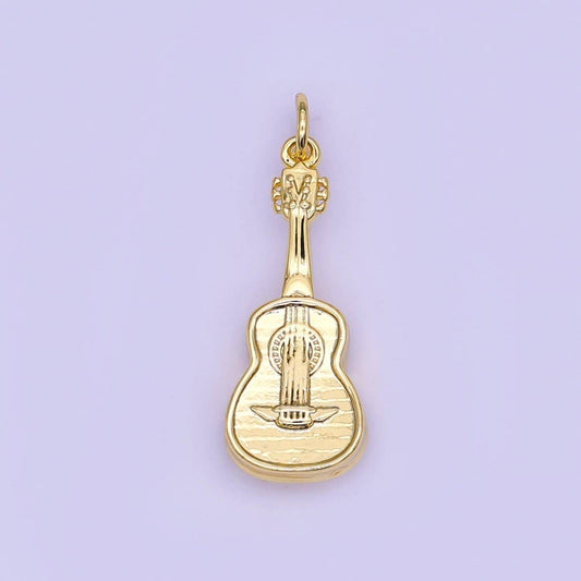 24K Gold Filled Guitar Musical Instrument Multidimensional 3D Charm | N122