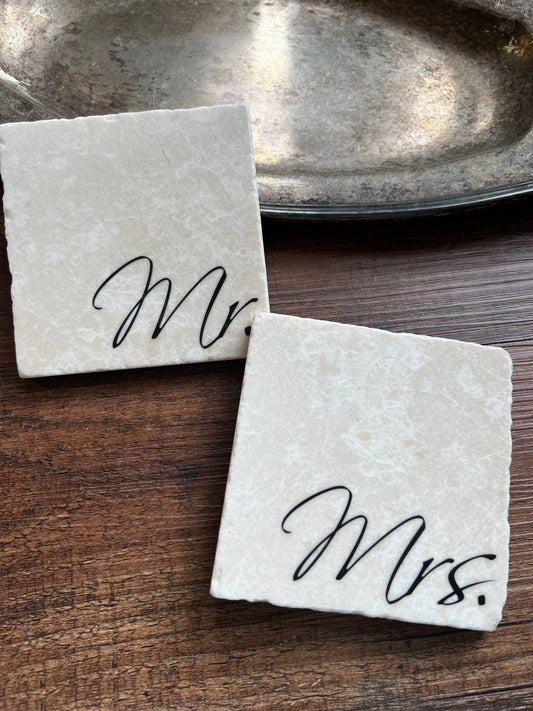 Mr. & Mrs. Stone Coasters - Set of 2