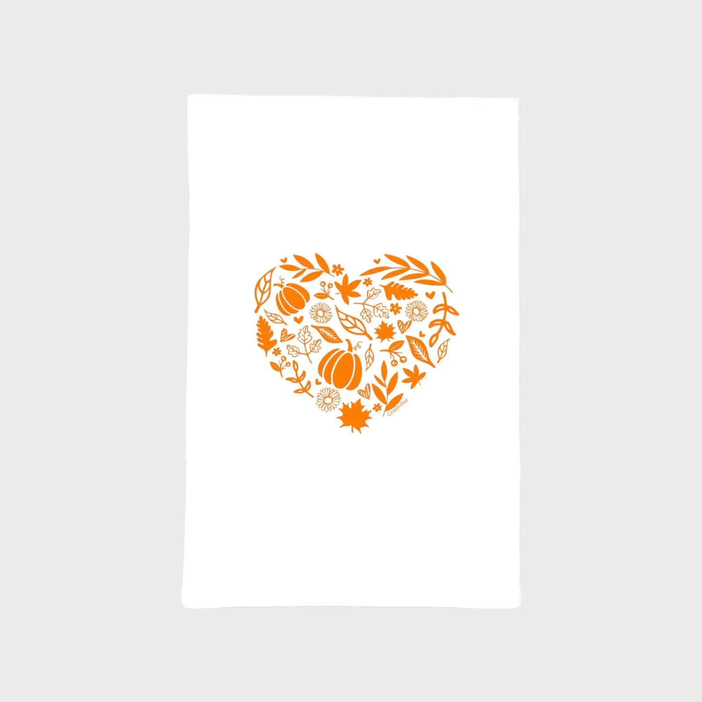 Pumpkin Heart Kitchen Towel | Tea Towels | Fall Dish Towels