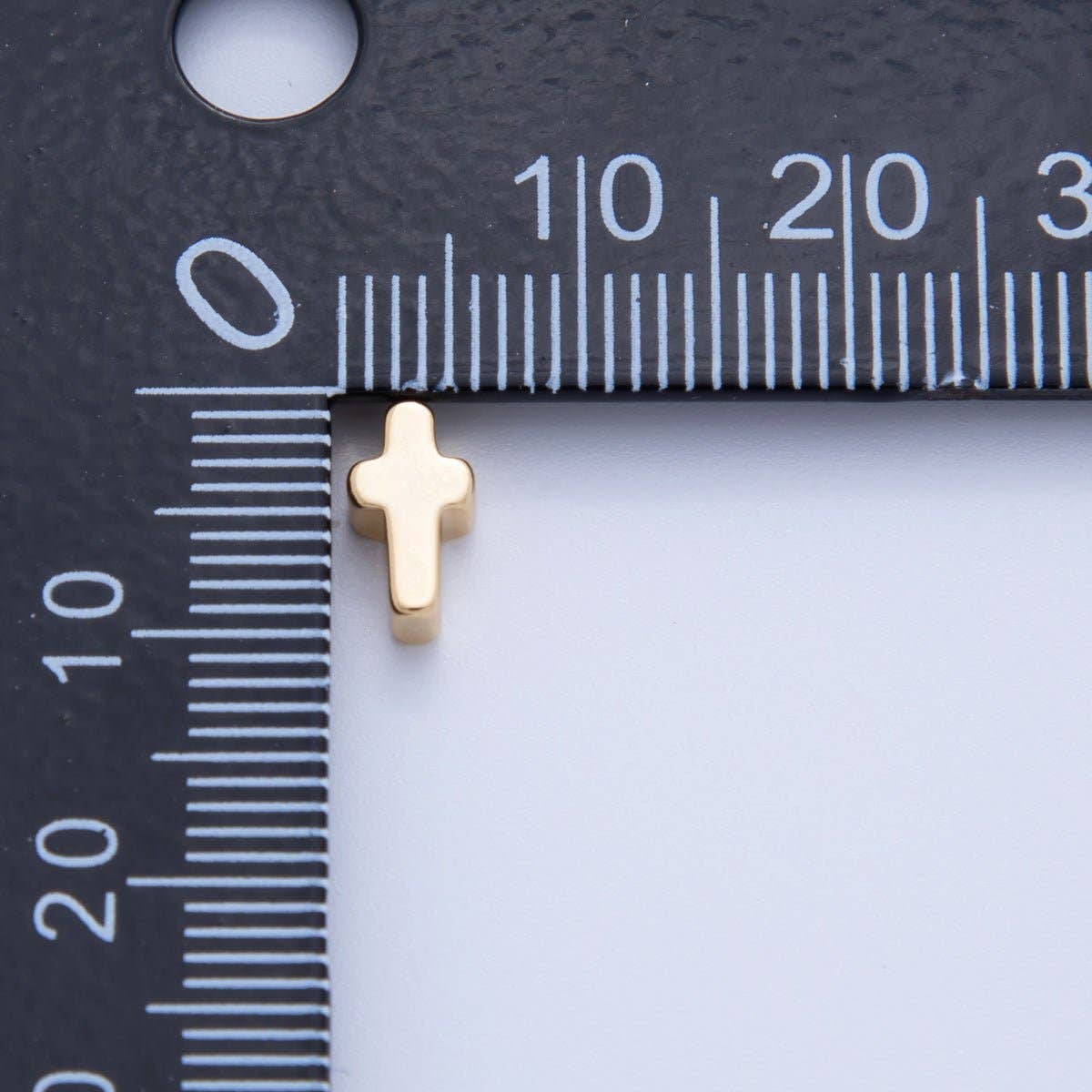 18K Gold Filled 8.5 Minimalist Religious Cross Bead Spacer Set by 10 Pieces | B749