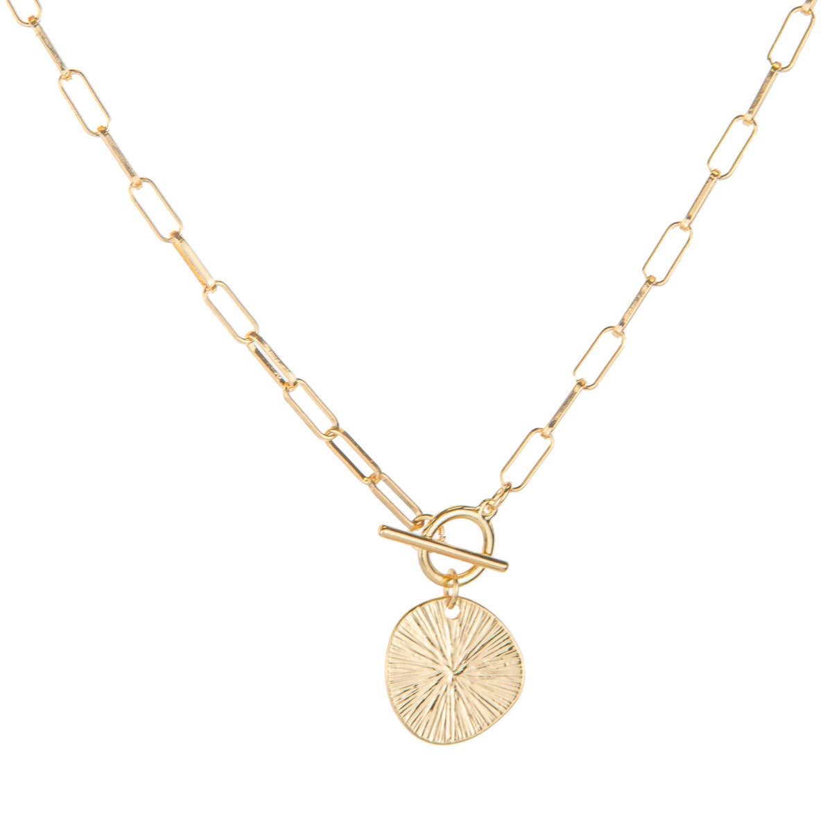 Ascension Cross Paperclip Necklace | Gold - 14"