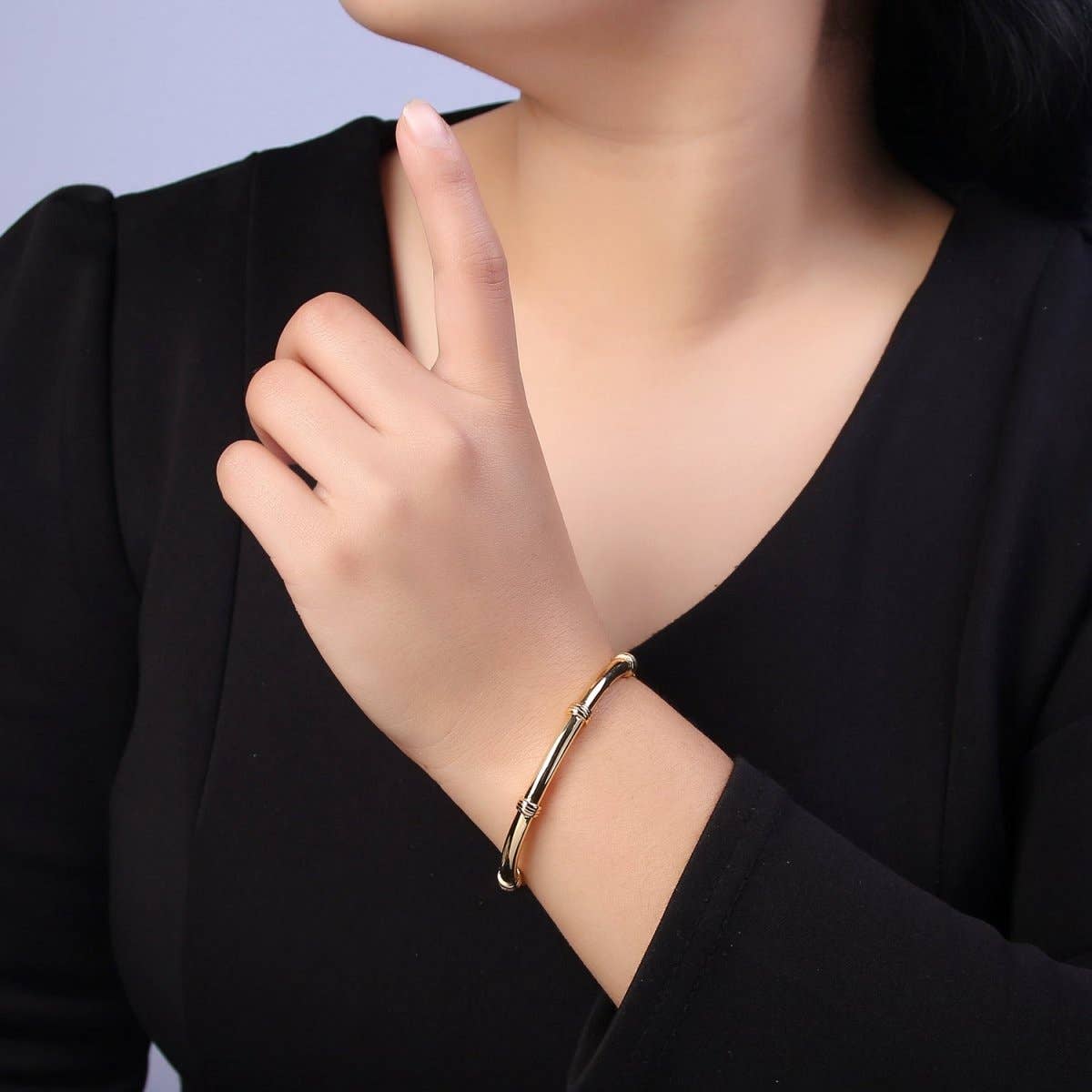 24K Gold Filled Knot Bangle Bracelet