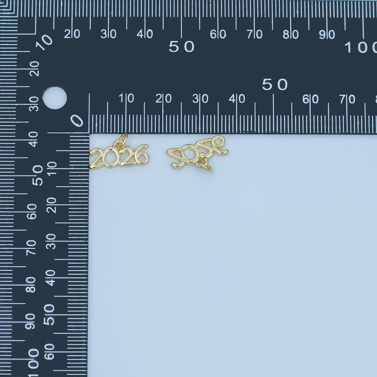 24K Gold Filled "2026" Year Script Minimalist Charm | N095