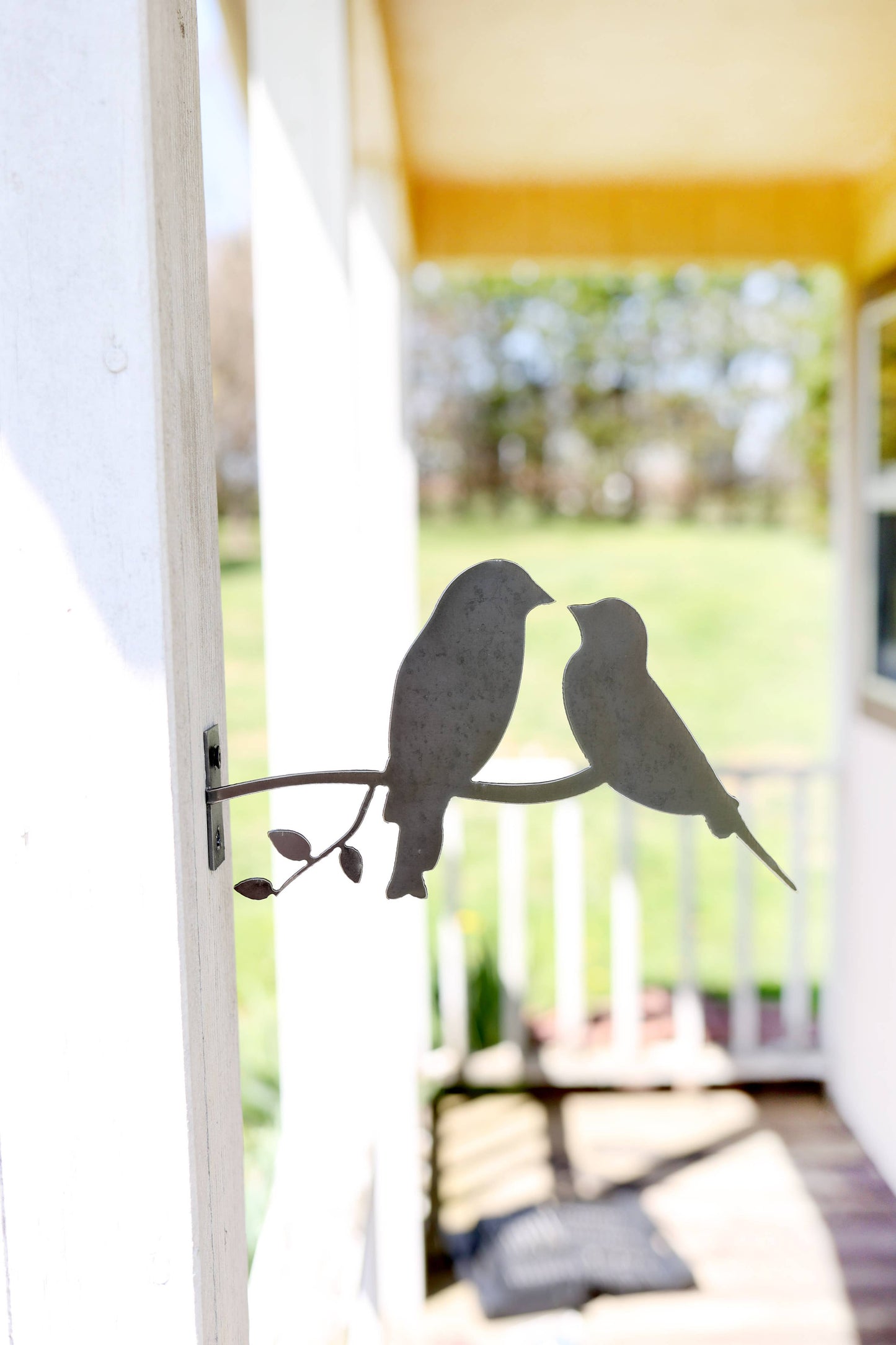 Metal Love Birds Post Decoration