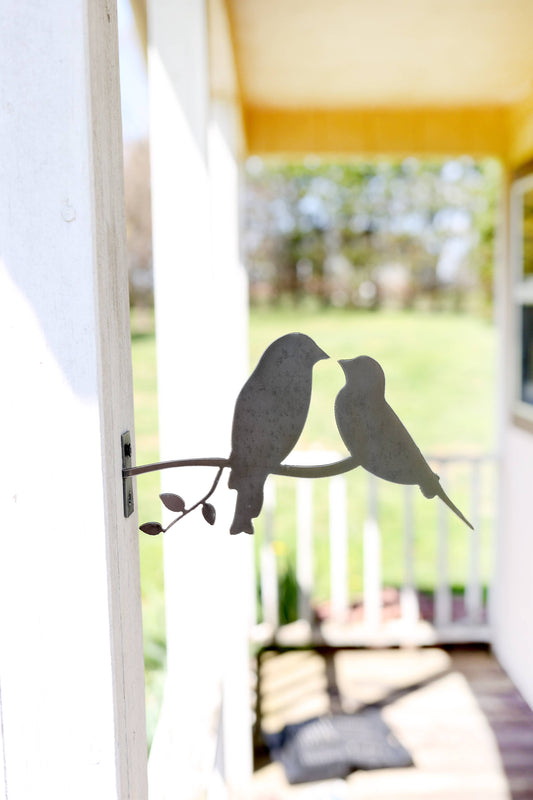 Metal Love Birds Post Decoration