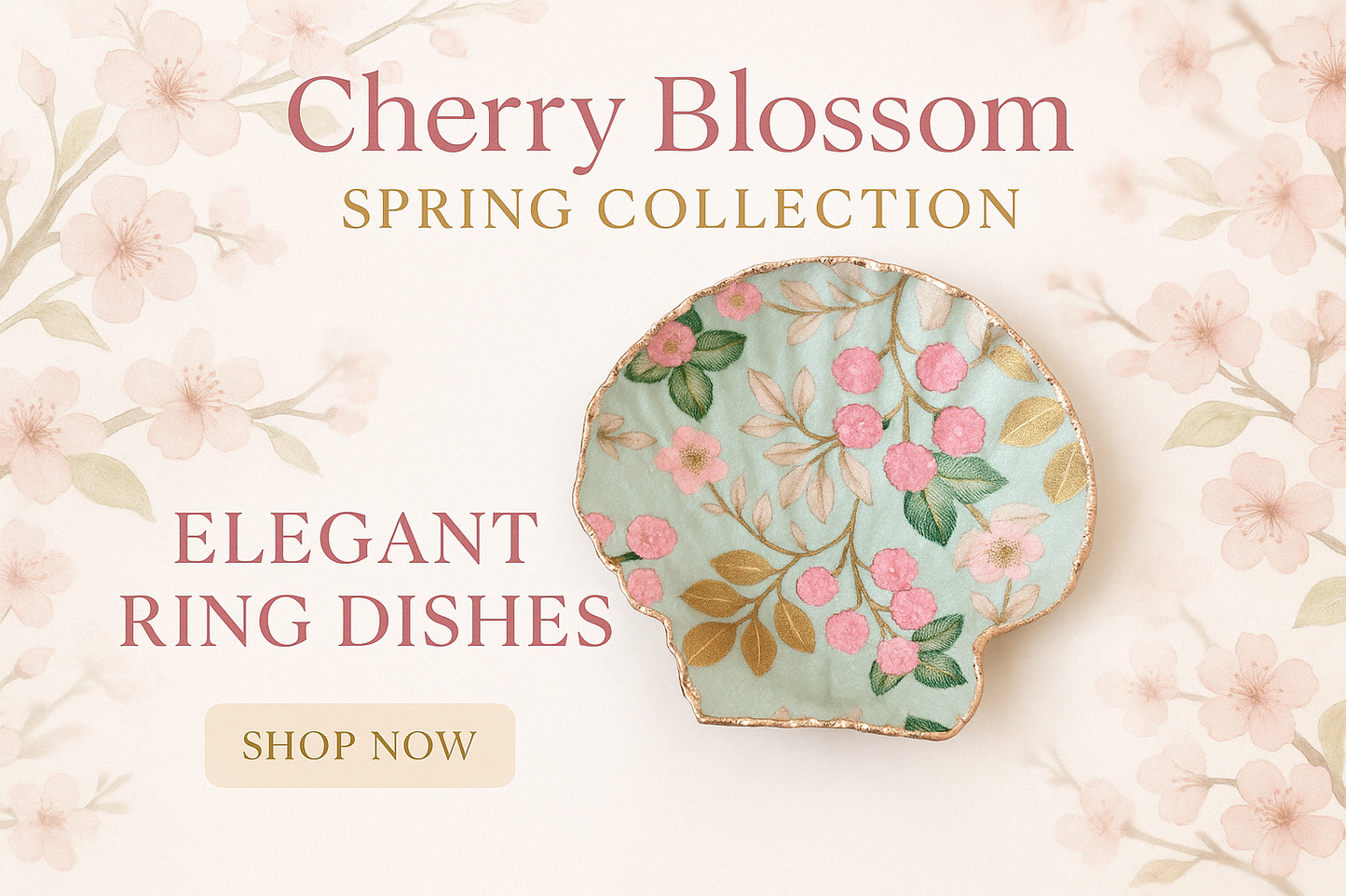 Cherry Blossom Spring Ring Dishes Banner