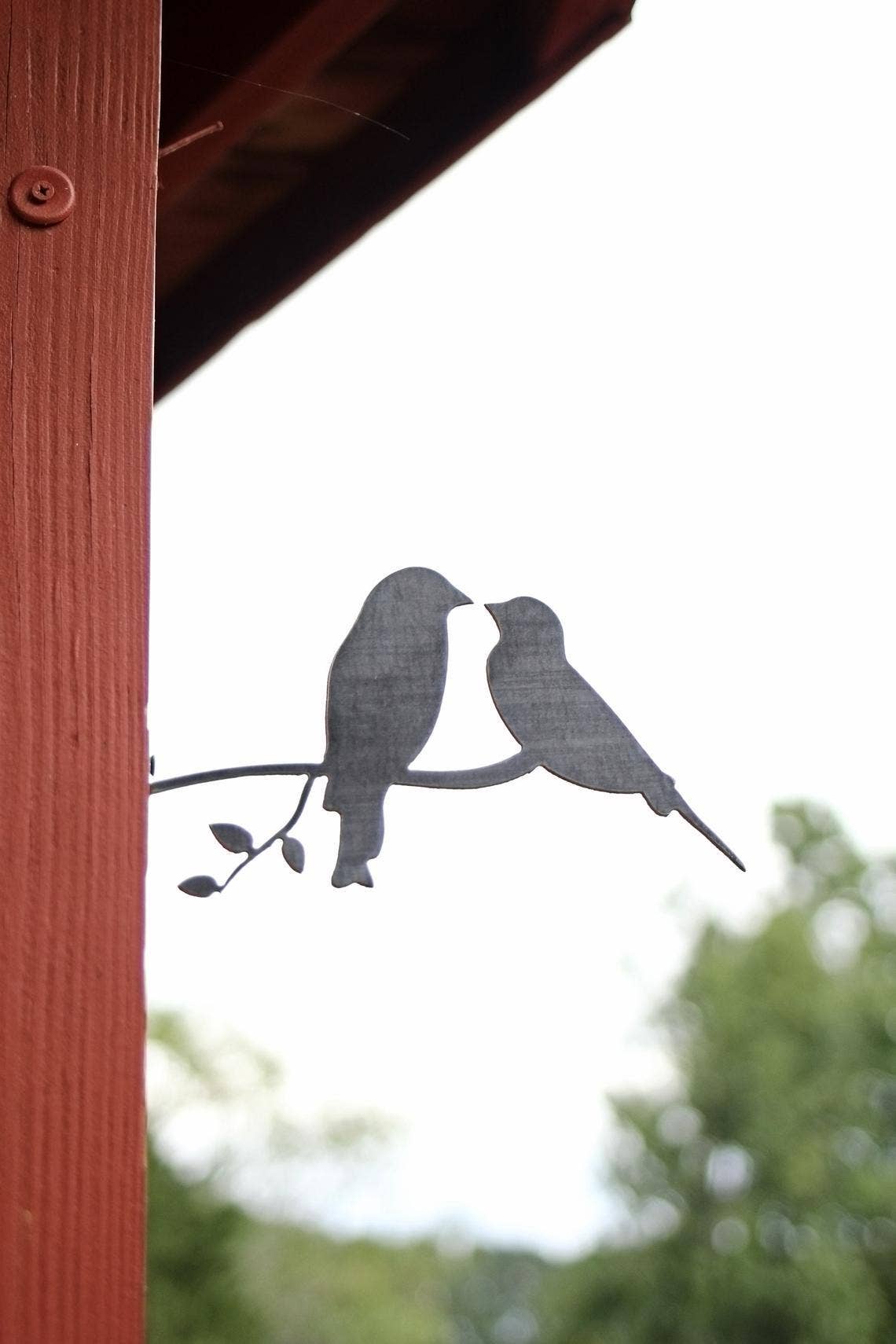 Metal Love Birds Post Decoration